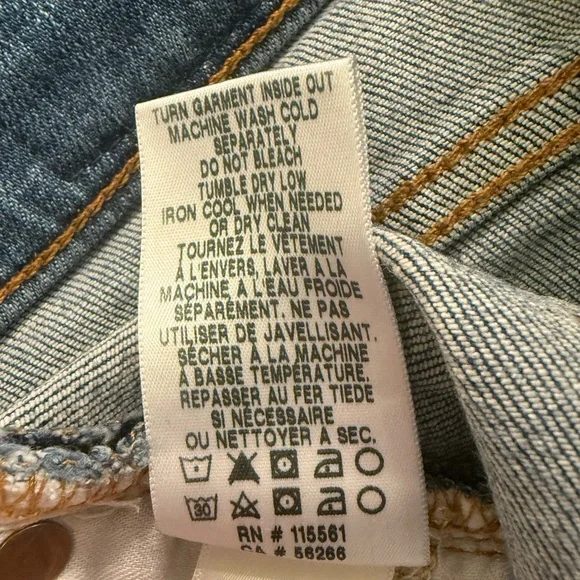 7 For All Mankind High Waist Slim Kick Jeans with Shredded Frayed Hem Size 25 - Picture 9 of 9